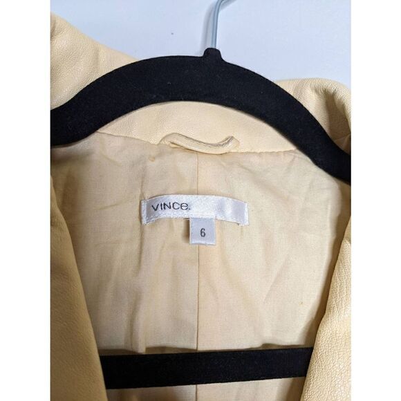 Vince Buttermilk Yellow Leather Jacket 6 - Picture 7 of 16